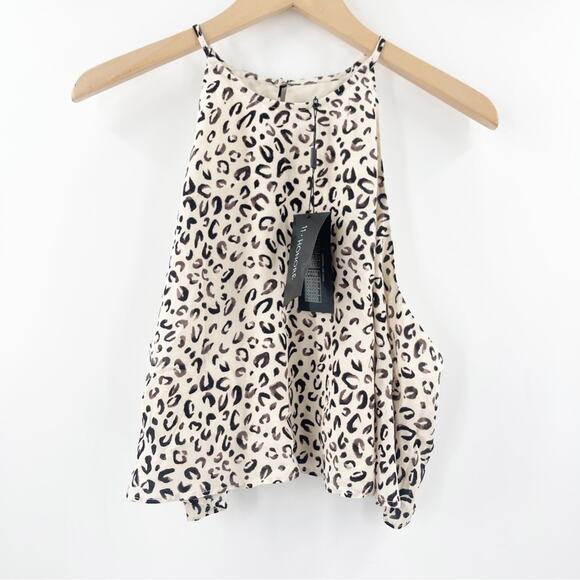 11 HONORE Tank Blouse Size 14 NWT Cropped Plus Size Curvy Animal Print Halter - Picture 2 of 16
